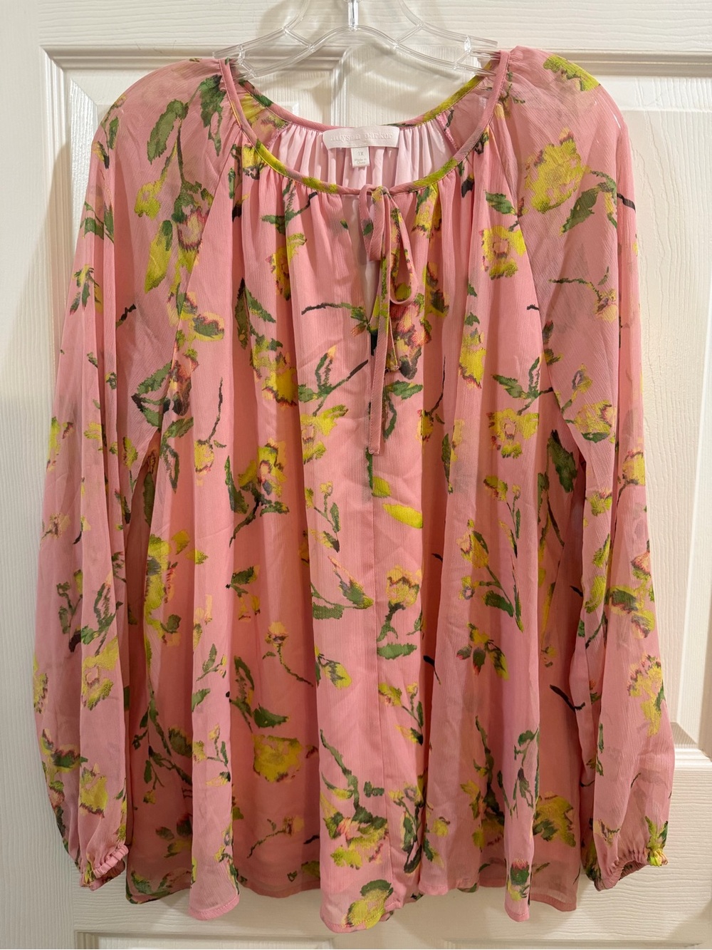 Adyson Parker Pink Floral Long Sleeve Blouse Size 1X
